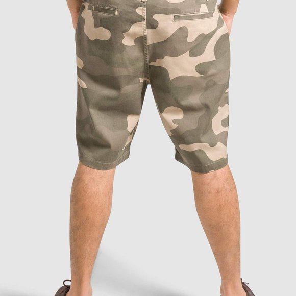 OLGYN Men’s Slim Fit Camo Chino Shorts - Picture 2 of 6